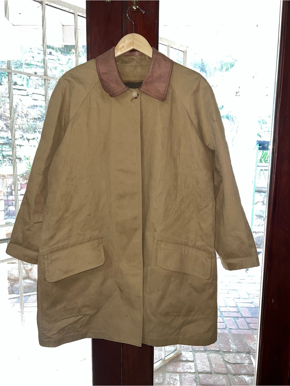 Classic Ralph Lauren green label men’s Women's Tan Contrast-Collar Barn coat